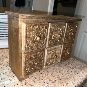 Beautiful brown wood jewelry drawer organizer!
